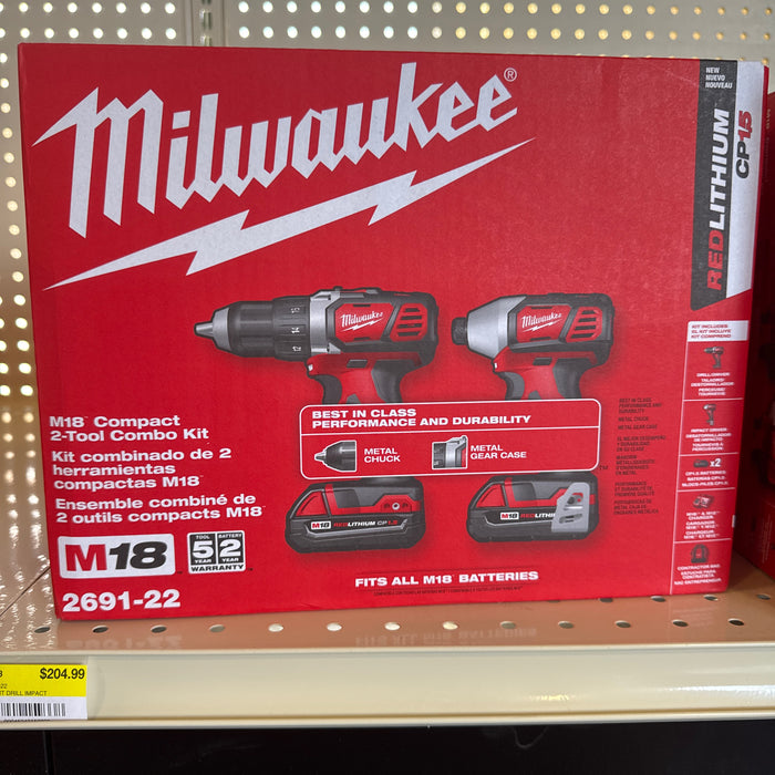 M18 2PC KIT DRILL IMPACT