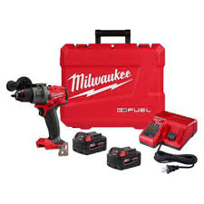 Milwaukee M18 FUEL 18V Lithium-Ion Brushless Cordless 1/2 in. Hammer Drill Driver Kit with Two 5.0 Ah Batteries and Hard Case